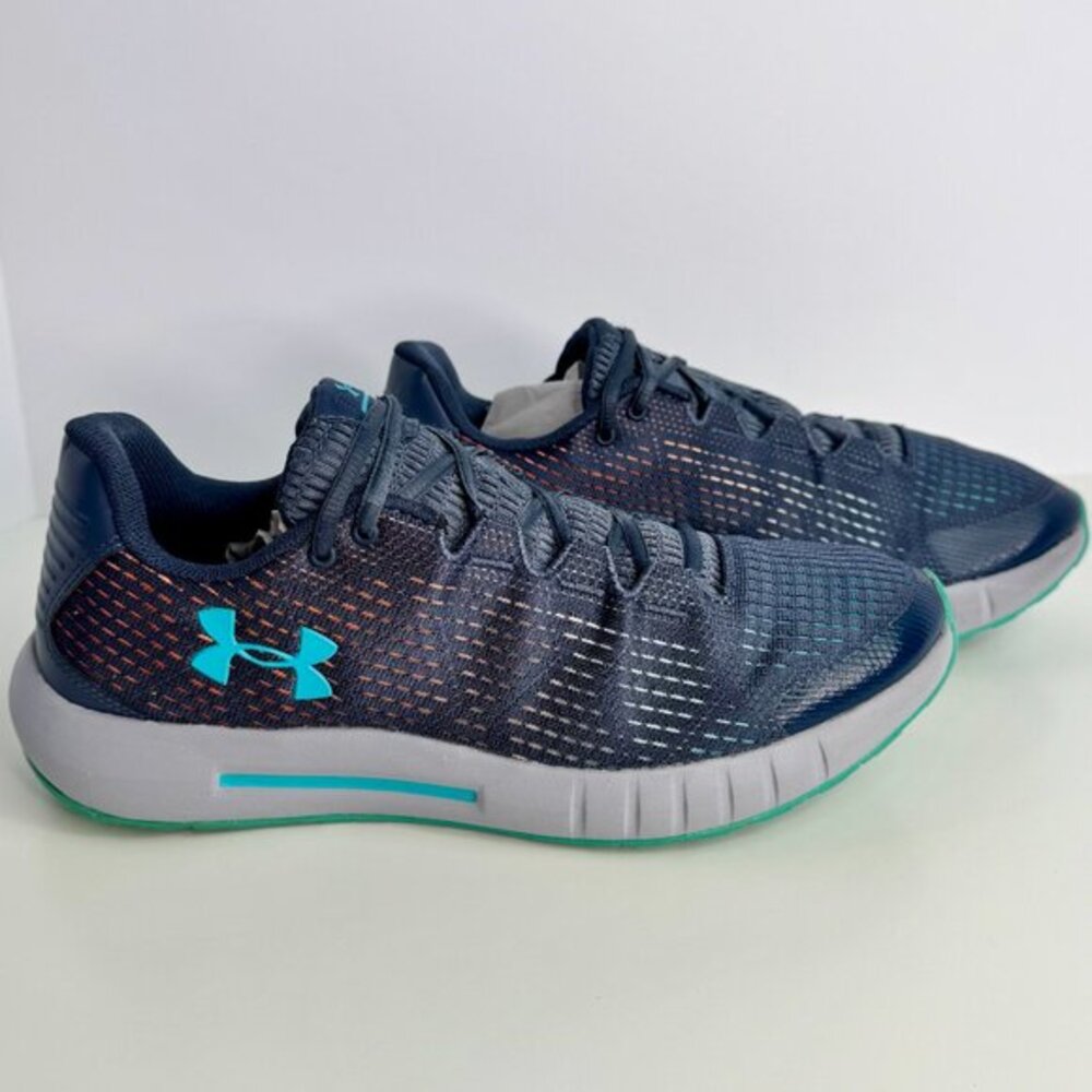 Women's 9.5 Under‎ Armour UA Micro G Pursuit SE Gray/Blue Shoes - Picture 5 of 10
